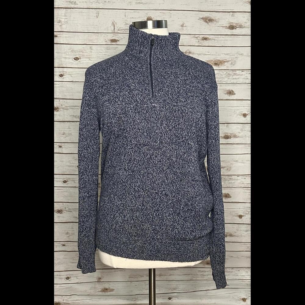 Eddie Bauer marled quarter zip mock neck sweater Size Large